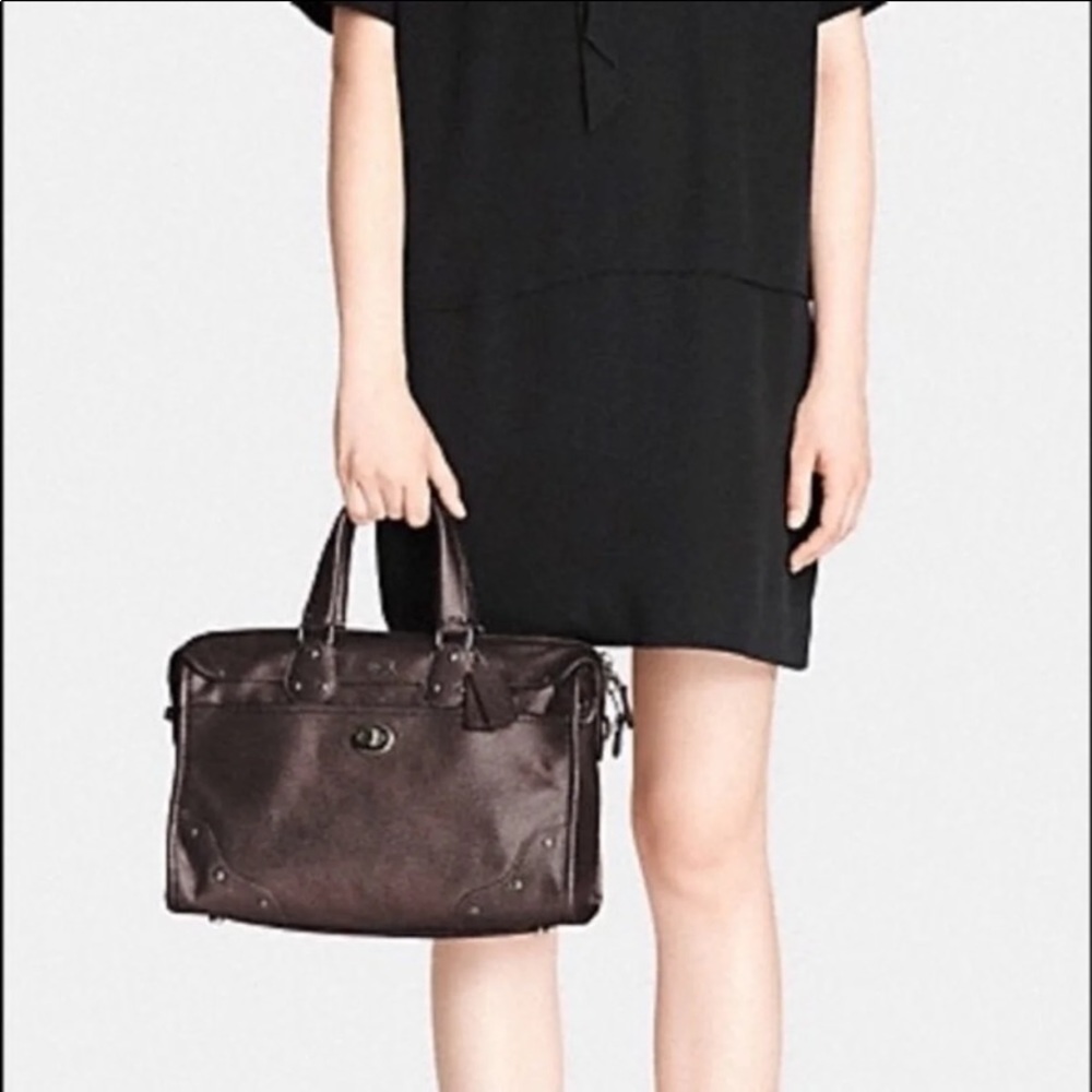 Coach Metallic Bronze Rhyder Large Satchel - Picture 8 of 15